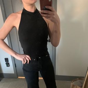 Black Halter Crop Top
